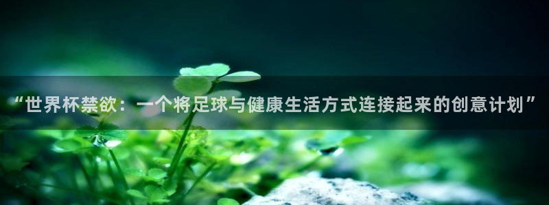 世界杯转播表：“世界杯禁欲：一个将足球与健康生活方式连接起来的创意计划”